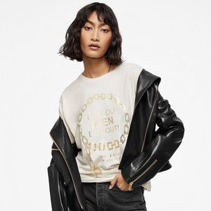 Anine Bing Ringo Tee in Goldie / Off white